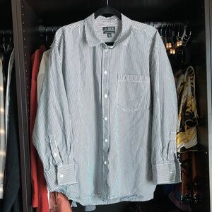 J. Crew Etienne Oversized Button-Up Shirt- Navy Stripe